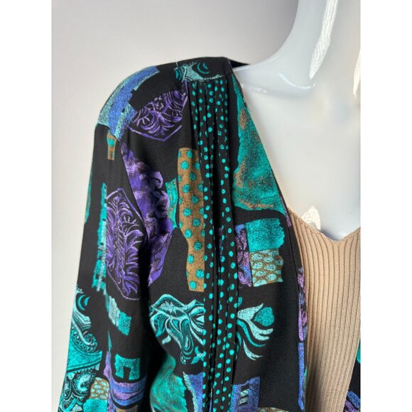 Vintage Très Paquette Byer California Womens Jacket L Shoulder Pads Ties - Picture 10 of 16